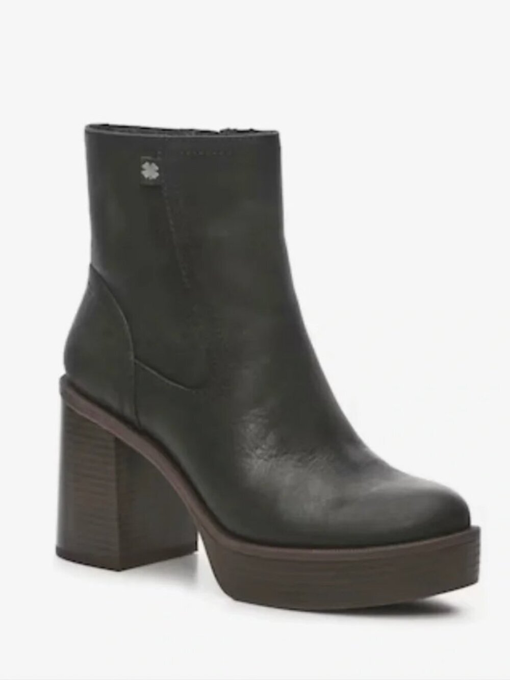 Lucky Brand Olliner Boot Black 7.5 Heeled Platform 70s Inspired